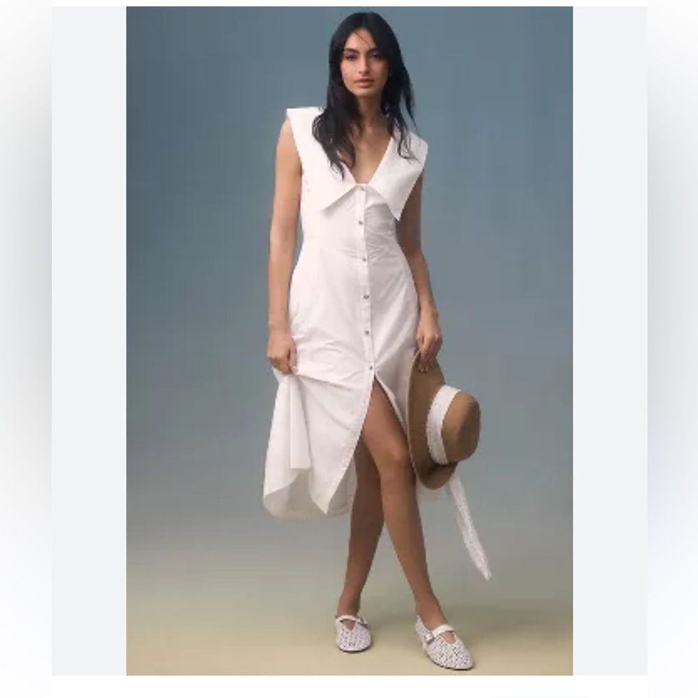 By Anthropologie Sleeveless
Collared Midi Dress XL